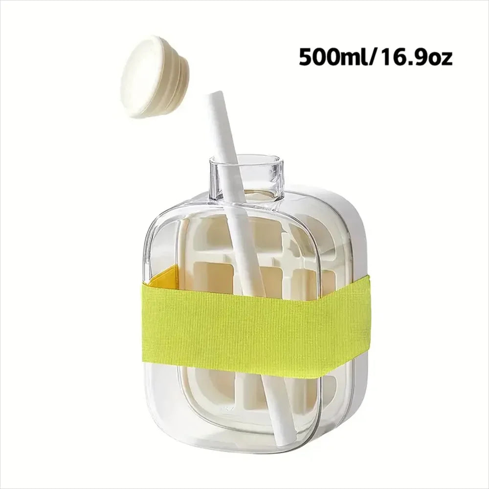 2 In 1 Ice Cube Bottle with Straw
