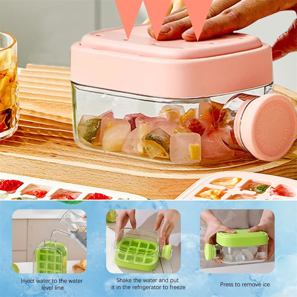 2 In 1 Ice Cube Bottle with Straw