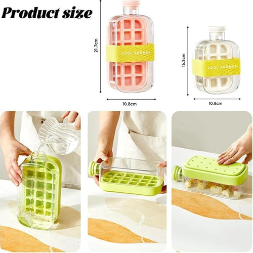 2 In 1 Ice Cube Bottle with Straw