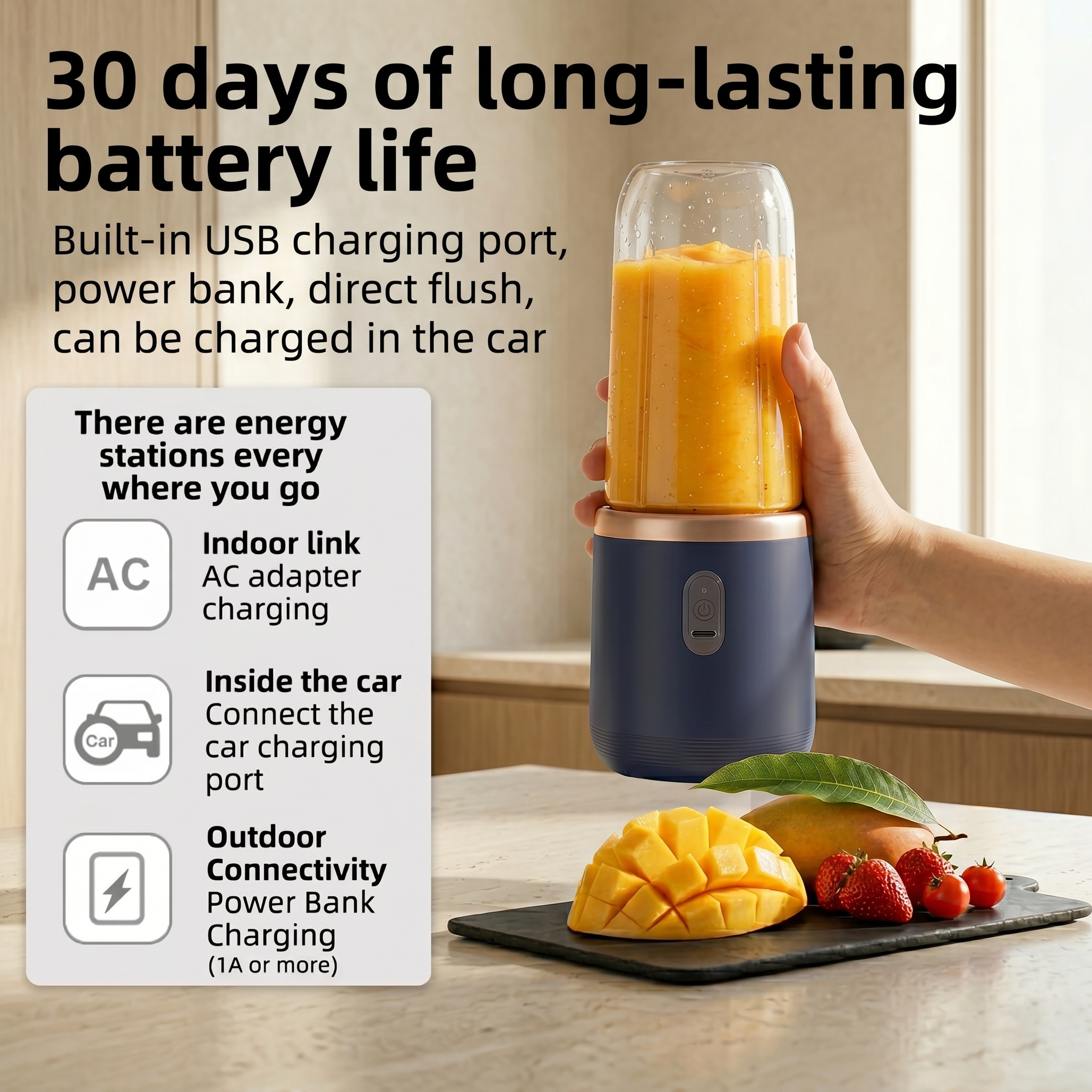 Travel Portable Electric Juicer Mixer