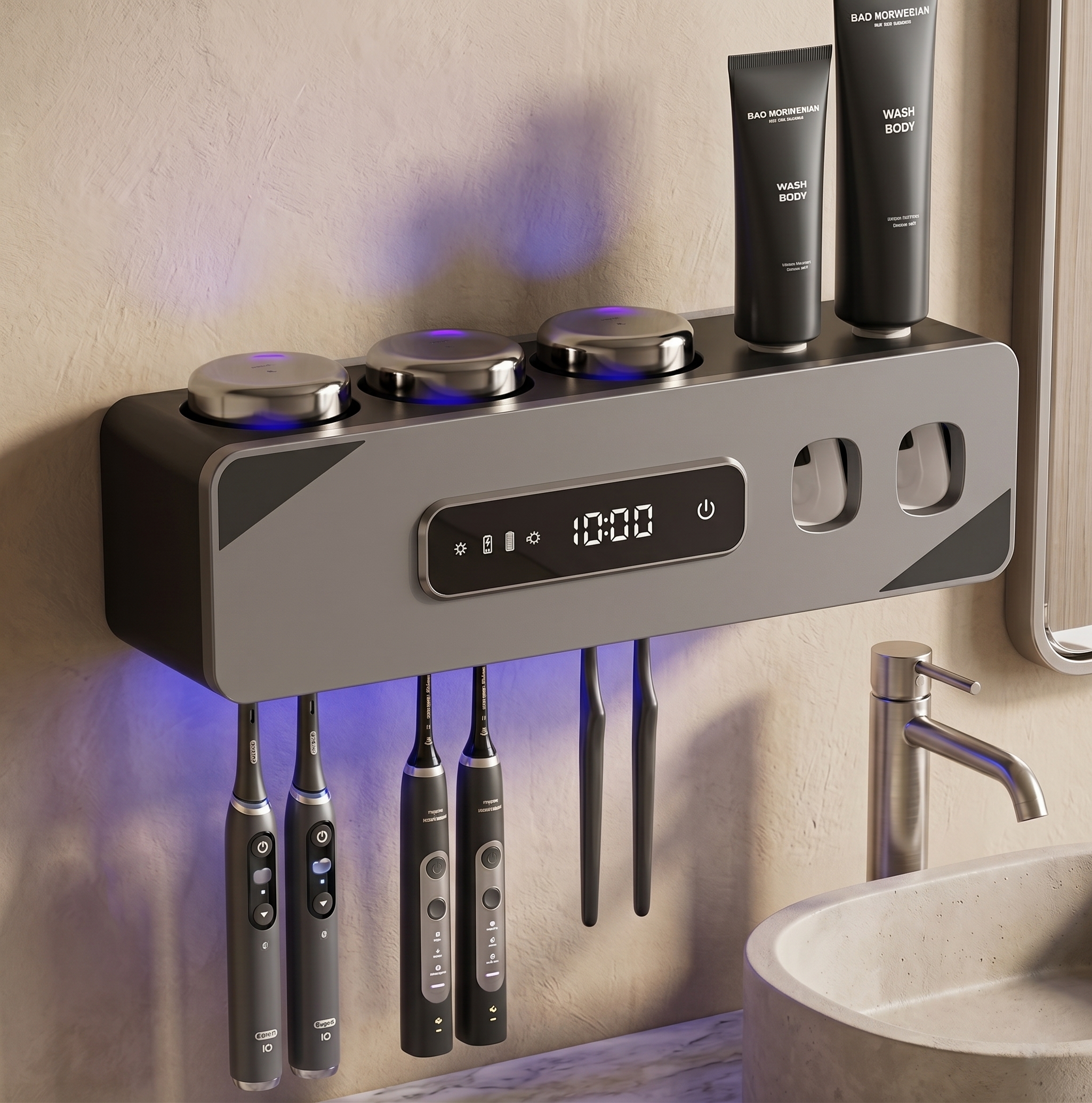 Smart UV Sanitizing Toothbrush Holder